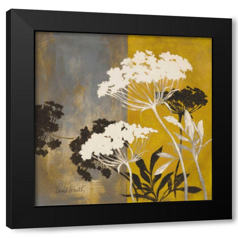 Silhouette Flowers II Black Modern Wood Framed Art Print by Loreth, Lanie