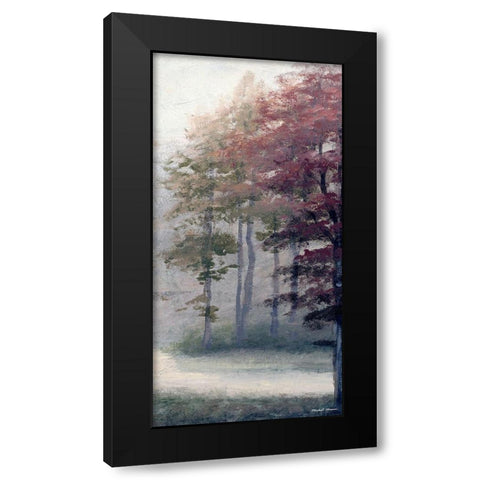 Mist October Trees Black Modern Wood Framed Art Print with Double Matting by Marcon, Michael