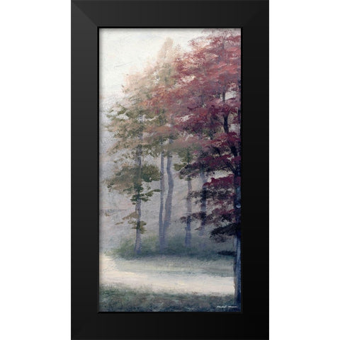 Mist October Trees Black Modern Wood Framed Art Print by Marcon, Michael