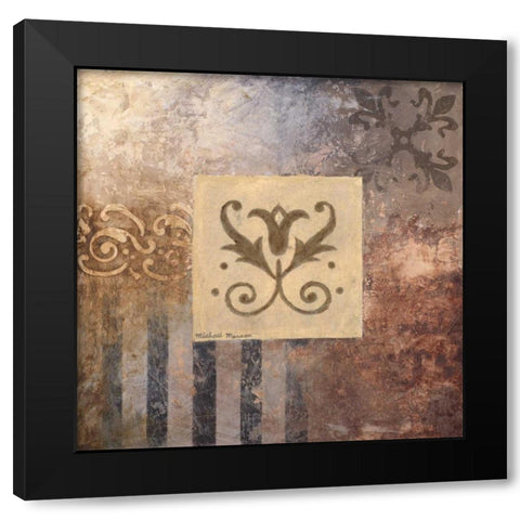 Decorative Study I Black Modern Wood Framed Art Print with Double Matting by Marcon, Michael