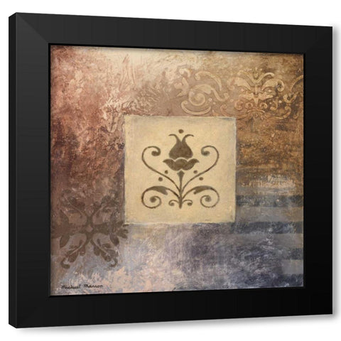 Decorative Study II Black Modern Wood Framed Art Print with Double Matting by Marcon, Michael