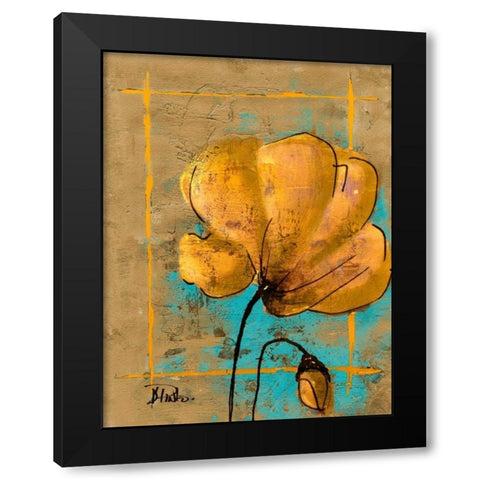 Golden Artistic Poppy II Black Modern Wood Framed Art Print by Pinto, Patricia