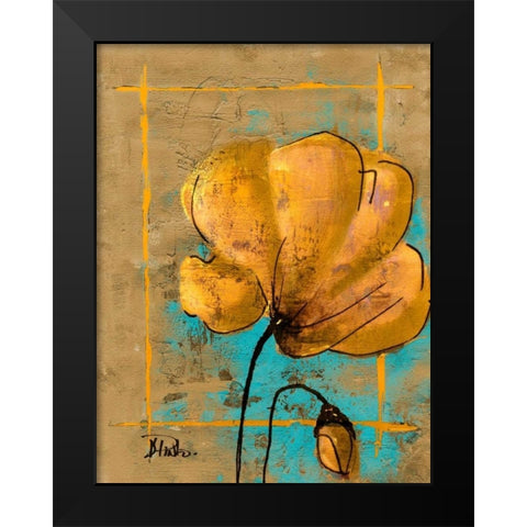 Golden Artistic Poppy II Black Modern Wood Framed Art Print by Pinto, Patricia