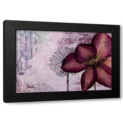 Pressed Flowers I Black Modern Wood Framed Art Print by Pinto, Patricia