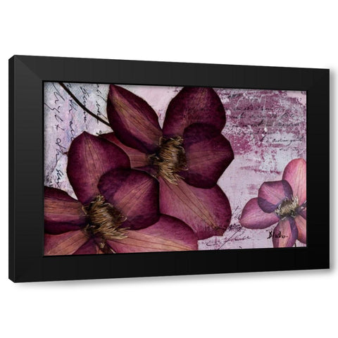 Pressed Flowers II Black Modern Wood Framed Art Print with Double Matting by Pinto, Patricia
