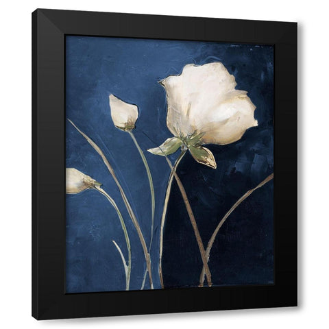 Blue Garden I Black Modern Wood Framed Art Print by Pinto, Patricia