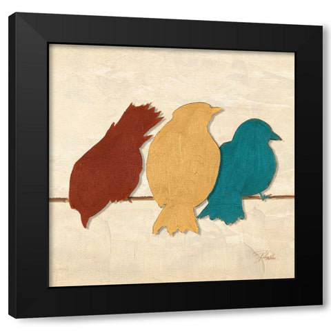 Birds II Black Modern Wood Framed Art Print by Pinto, Patricia