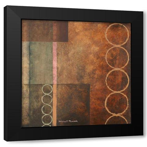 Circles in the Abstract I Black Modern Wood Framed Art Print with Double Matting by Marcon, Michael