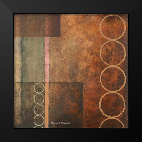 Circles in the Abstract I Black Modern Wood Framed Art Print by Marcon, Michael