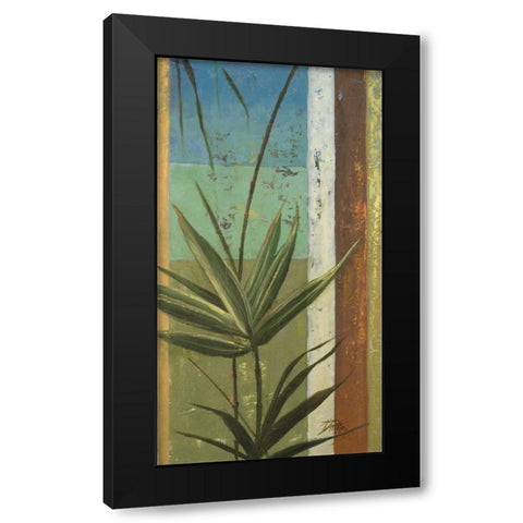 Bamboo and Stripes I Black Modern Wood Framed Art Print with Double Matting by Pinto, Patricia