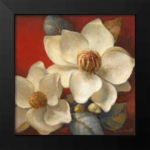 Magnolia Passion II Black Modern Wood Framed Art Print by Loreth, Lanie