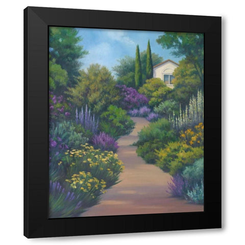 Garden Path II Black Modern Wood Framed Art Print with Double Matting by Rhyan, Vivien