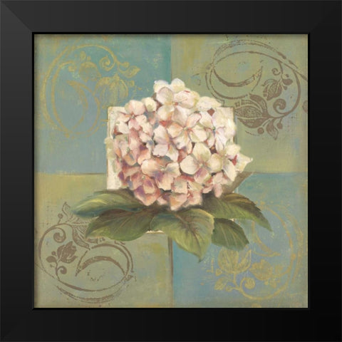 Hydrangeas on Green II Black Modern Wood Framed Art Print by Pinto, Patricia