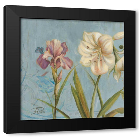 The Garden in Blue I Black Modern Wood Framed Art Print with Double Matting by Pinto, Patricia
