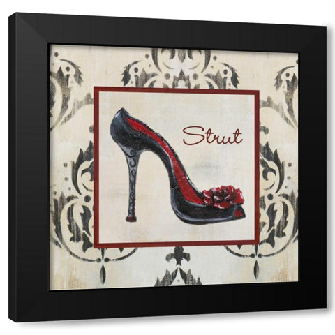 Strut Shoe Black Modern Wood Framed Art Print by Hakimipour-Ritter