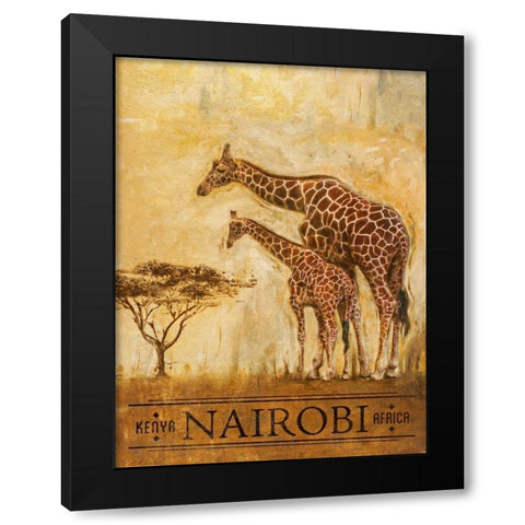 Nairobi Black Modern Wood Framed Art Print with Double Matting by Pinto, Patricia