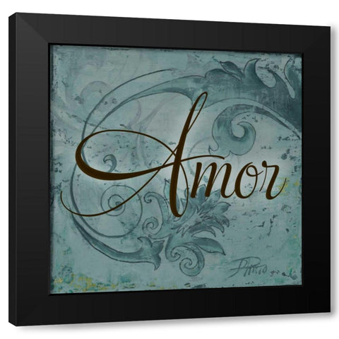 Amor Black Modern Wood Framed Art Print by Pinto, Patricia
