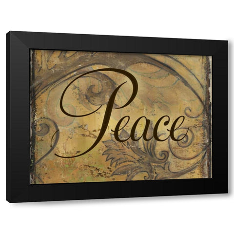 Peace Black Modern Wood Framed Art Print with Double Matting by Pinto, Patricia