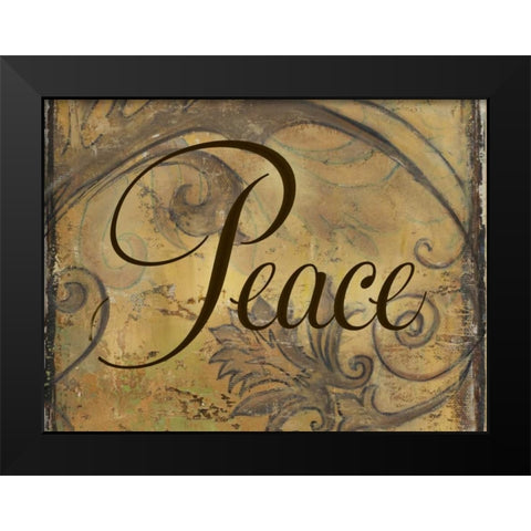Peace Black Modern Wood Framed Art Print by Pinto, Patricia
