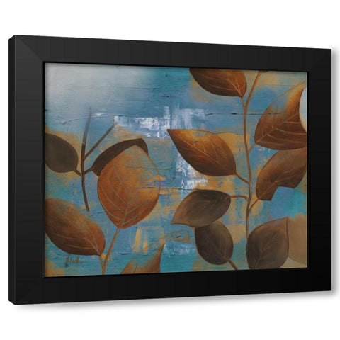Eco Blue II Black Modern Wood Framed Art Print with Double Matting by Pinto, Patricia