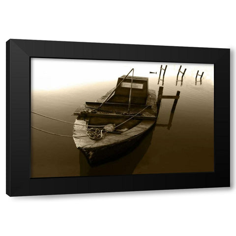 Boat III Black Modern Wood Framed Art Print with Double Matting by Mabat, Ynon