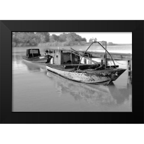 Boat IV Black Modern Wood Framed Art Print by Mabat, Ynon