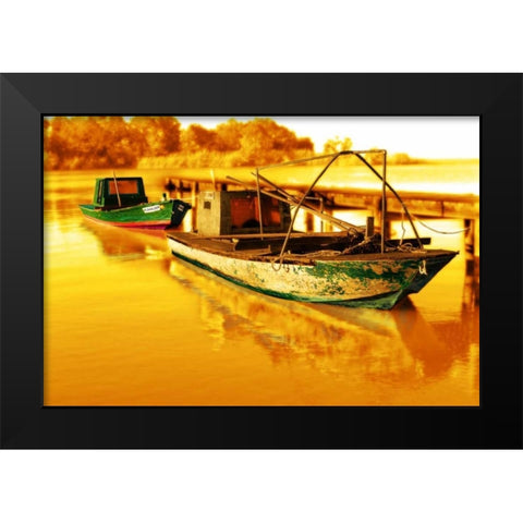 Boat IV Black Modern Wood Framed Art Print by Mabat, Ynon