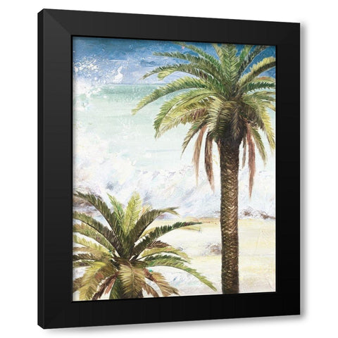 Coastal Palms I Black Modern Wood Framed Art Print with Double Matting by Pinto, Patricia