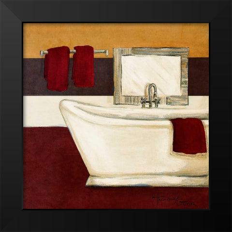 Sunday Bath in Red I Black Modern Wood Framed Art Print by Hakimipour-Ritter
