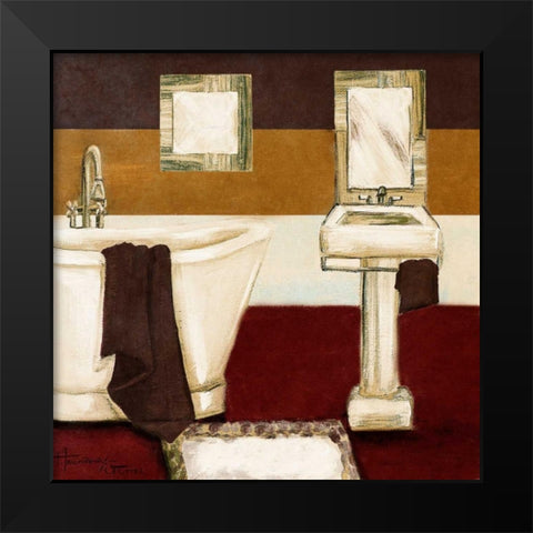 Sunday Bath in Red II Black Modern Wood Framed Art Print by Hakimipour-Ritter