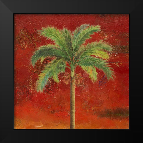La Palma on Red II Black Modern Wood Framed Art Print by Pinto, Patricia