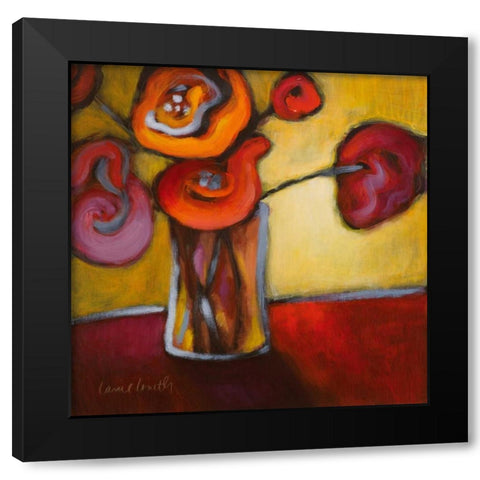 Red Poppies in a Vase Black Modern Wood Framed Art Print with Double Matting by Loreth, Lanie