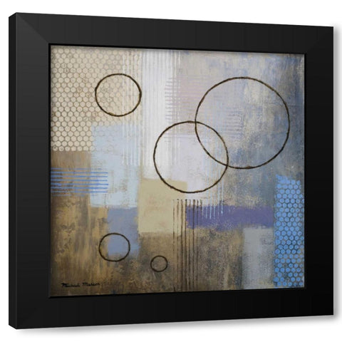Rain Abstract I Black Modern Wood Framed Art Print with Double Matting by Marcon, Michael