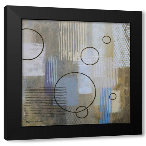 Rain Abstract II Black Modern Wood Framed Art Print with Double Matting by Marcon, Michael