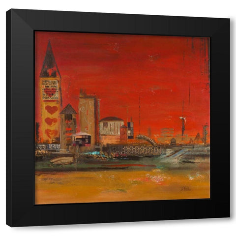 Crazy City II Black Modern Wood Framed Art Print by Pinto, Patricia
