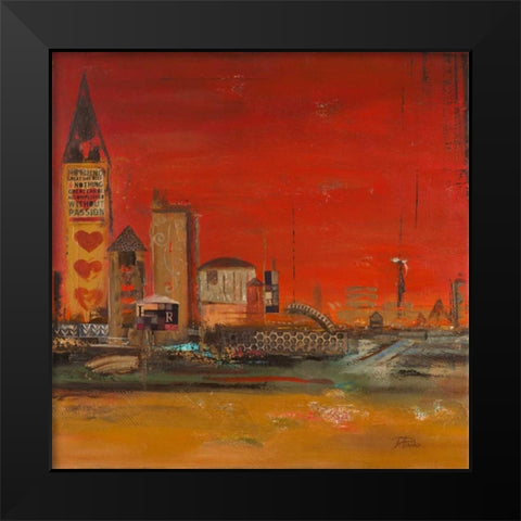 Crazy City II Black Modern Wood Framed Art Print by Pinto, Patricia