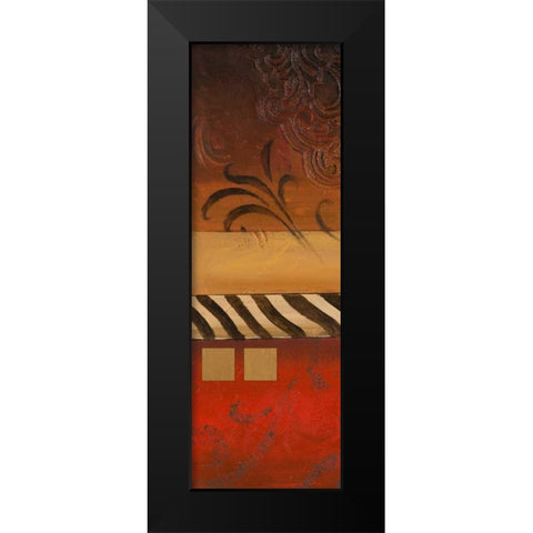 Red Collage II Black Modern Wood Framed Art Print by Pinto, Patricia