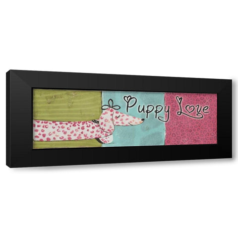 Puppy Love Black Modern Wood Framed Art Print with Double Matting by Pinto, Patricia