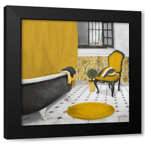 Sundance Bath I - yellow Black Modern Wood Framed Art Print by Medley, Elizabeth