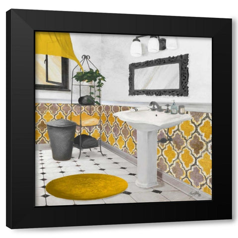 Sundance Bath I - yellow Black Modern Wood Framed Art Print with Double Matting by Medley, Elizabeth