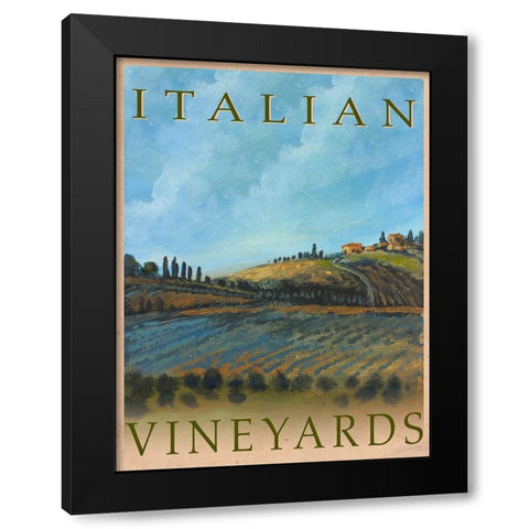 Italian Vineyards Black Modern Wood Framed Art Print with Double Matting by Kingsley