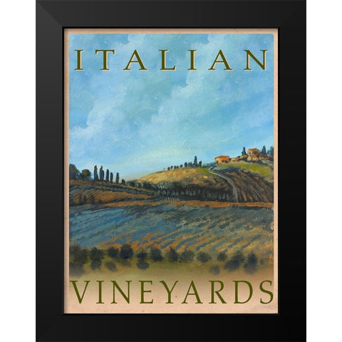 Italian Vineyards Black Modern Wood Framed Art Print by Kingsley