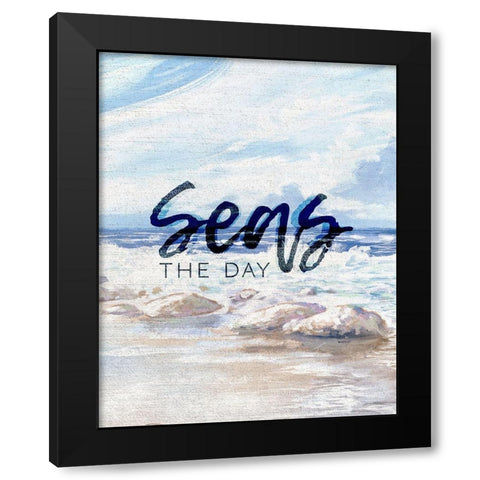 Seas the Day Black Modern Wood Framed Art Print by Kingsley