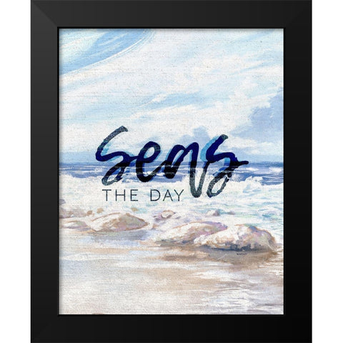 Seas the Day Black Modern Wood Framed Art Print by Kingsley