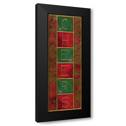 Seasons Greetings Panel I Black Modern Wood Framed Art Print with Double Matting by Pinto, Patricia