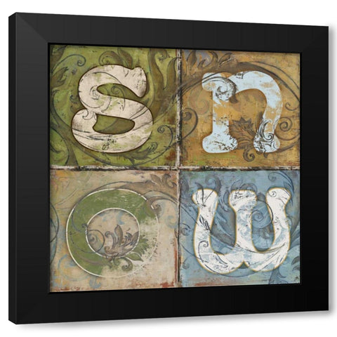 SNOW Black Modern Wood Framed Art Print with Double Matting by Pinto, Patricia