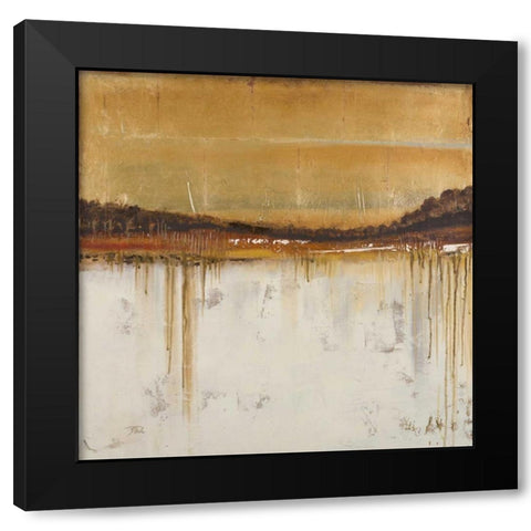 Melting Gold II Black Modern Wood Framed Art Print by Pinto, Patricia