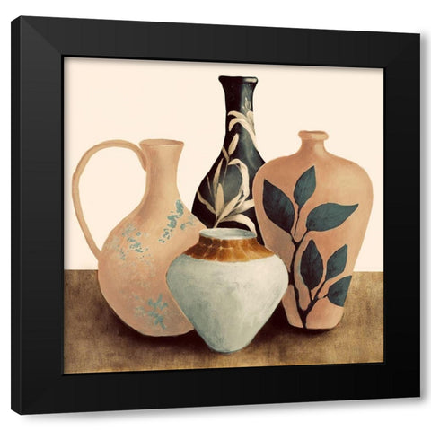 Decorative Beige Vessels II Black Modern Wood Framed Art Print by Loreth, Lanie