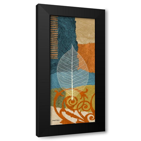 Blue Leaf I Black Modern Wood Framed Art Print by Marcon, Michael