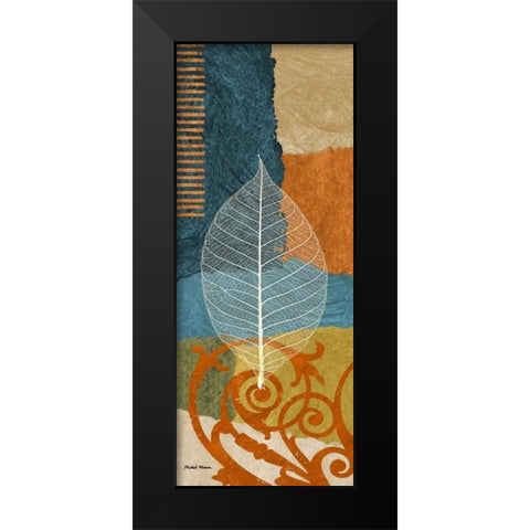 Blue Leaf I Black Modern Wood Framed Art Print by Marcon, Michael
